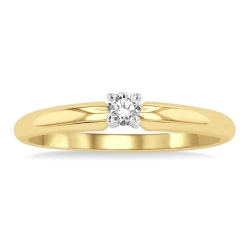 14k Yellow Gold Diamond Solitaire Engagement Ring