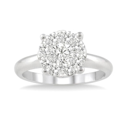 Round Diamond Cluster Solitaire Ring