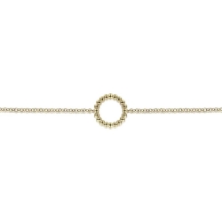 14k Yellow Gold Bujukan Beaded Circle Chain Bracelet 7'