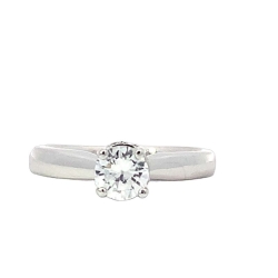Estate Diamond Side Halo Semi Mount Engagement Ring