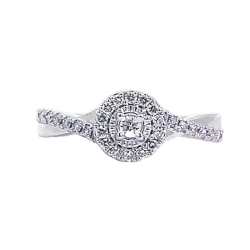 Diamond Twisted Halo Engagement Ring