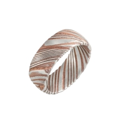 Damascus Steel 8 mm Flat Patterned Band