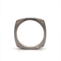 14K White Gold Men's Wedding Band thumbnail 1