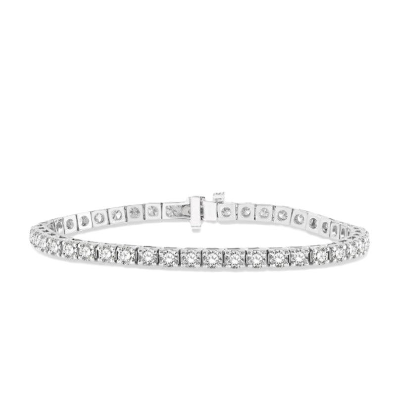 14k White Gold 7.00cttw Round Diamond Square Tennis Bracelet 14k White Gold 7.00cttw Round Diamond Square Tennis Bracelet