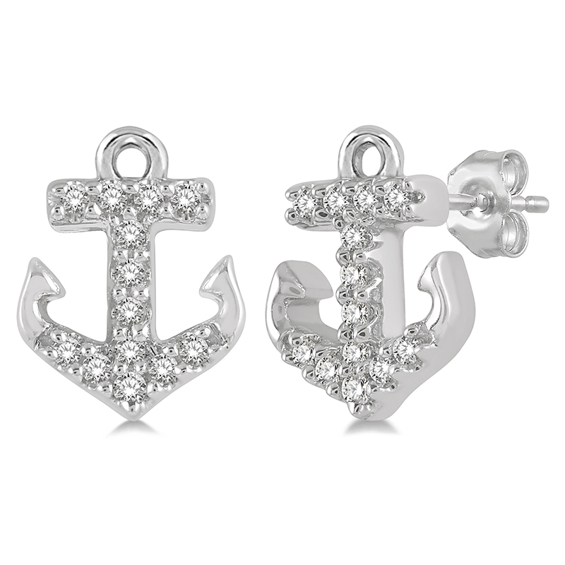 Diamond Anchor Stud Earrings Diamond Anchor Stud Earrings