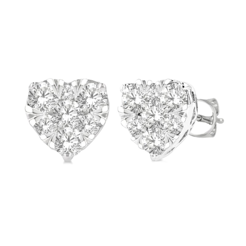 Diamond Heart Earrings 3/4cttw