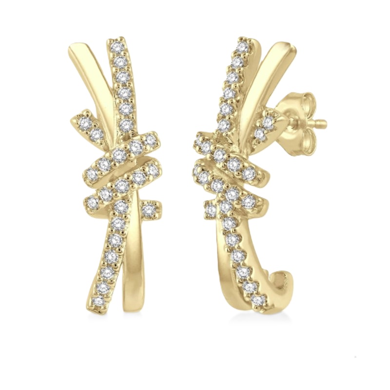 Love Knot Diamond Fashion Half Hoop Earrings Love Knot Diamond Fashion Half Hoop Earrings