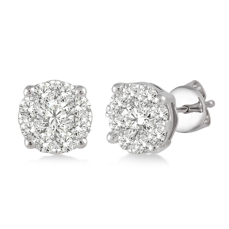 1.00cttw Diamond Cluster Earrings 1.00cttw Diamond Cluster Earrings