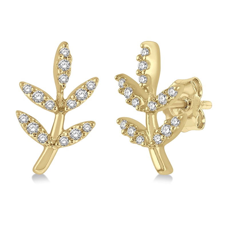 Diamond Leaf Stud Earrings Diamond Leaf Stud Earrings
