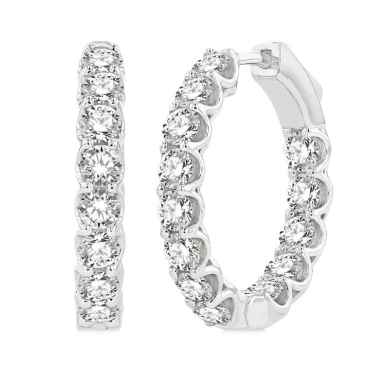 3.00cttw Diamond In-Out Hoop Earrings 3.00cttw Diamond In-Out Hoop Earrings