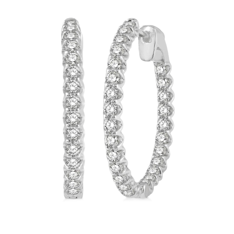 2cttw Diamond In & Out Hoop Earrings