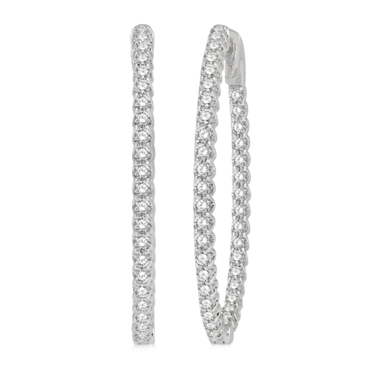 1.50cttw Diamond In and Out Oval Hoop Earrings 1.50cttw Diamond In and Out Oval Hoop Earrings