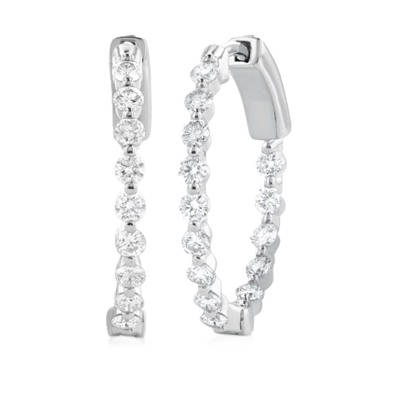 1.00cttw Diamond In-Out Hoop Earrings 1.00cttw Diamond In-Out Hoop Earrings