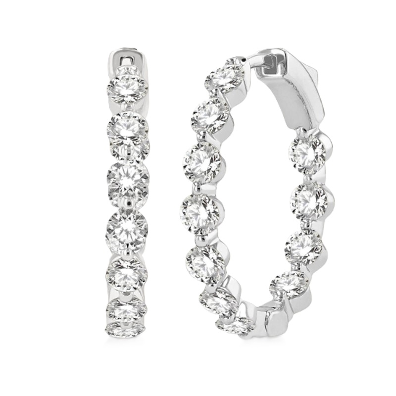 3.00cttw Diamond In-Out Hoop Earrings 3.00cttw Diamond In-Out Hoop Earrings