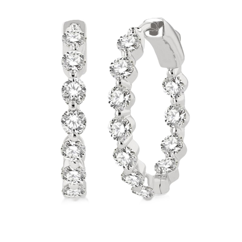 2.00cttw Diamond In-Out Hoop Earrings 2.00cttw Diamond In-Out Hoop Earrings