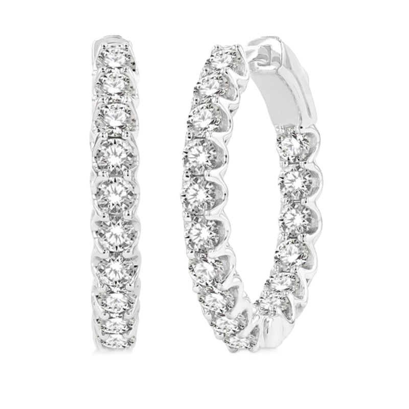 2.00cttw Diamond In-Out Hoop Earrings 2.00cttw Diamond In-Out Hoop Earrings