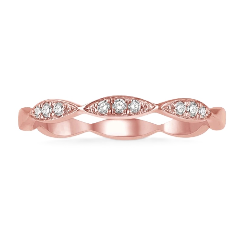 14k Rose Gold Diamond Stackable Ring 14k Rose Gold Diamond Stackable Ring