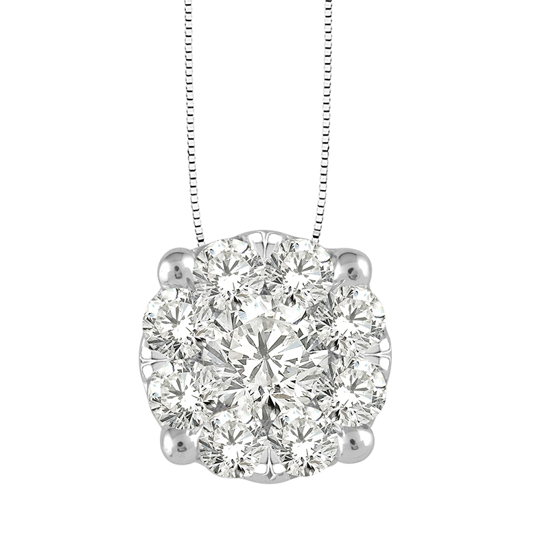 3/4 Ctw Diamond Pendant in 14K White Gold with Chain 3/4 Ctw Diamond Pendant in 14K White Gold with Chain