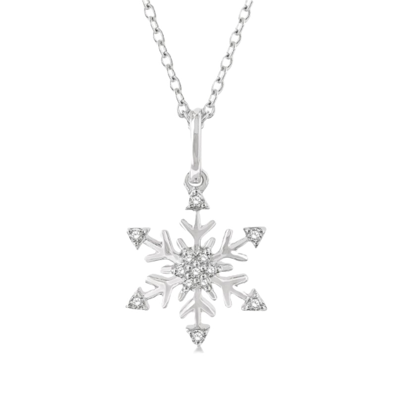 10k White Gold Diamond Snowflake Pendant 10k White Gold Diamond Snowflake Pendant