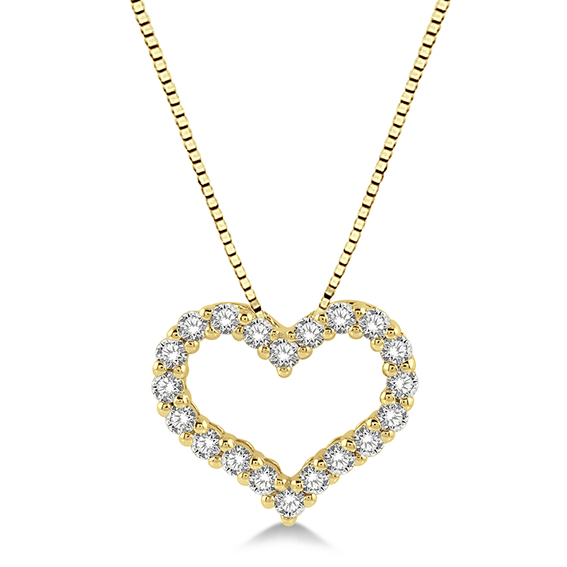 14k Yellow Gold .50cttw Diamond Heart Pendant w/ 18" Chain 14k Yellow Gold .50cttw Diamond Heart Pendant w/ 18" Chain