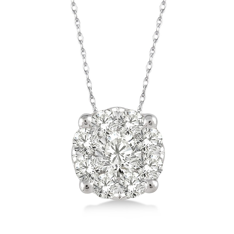 1/8 Ctw Diamond Pendant in 14K White Gold with Chain 1/8 Ctw Diamond Pendant in 14K White Gold with Chain
