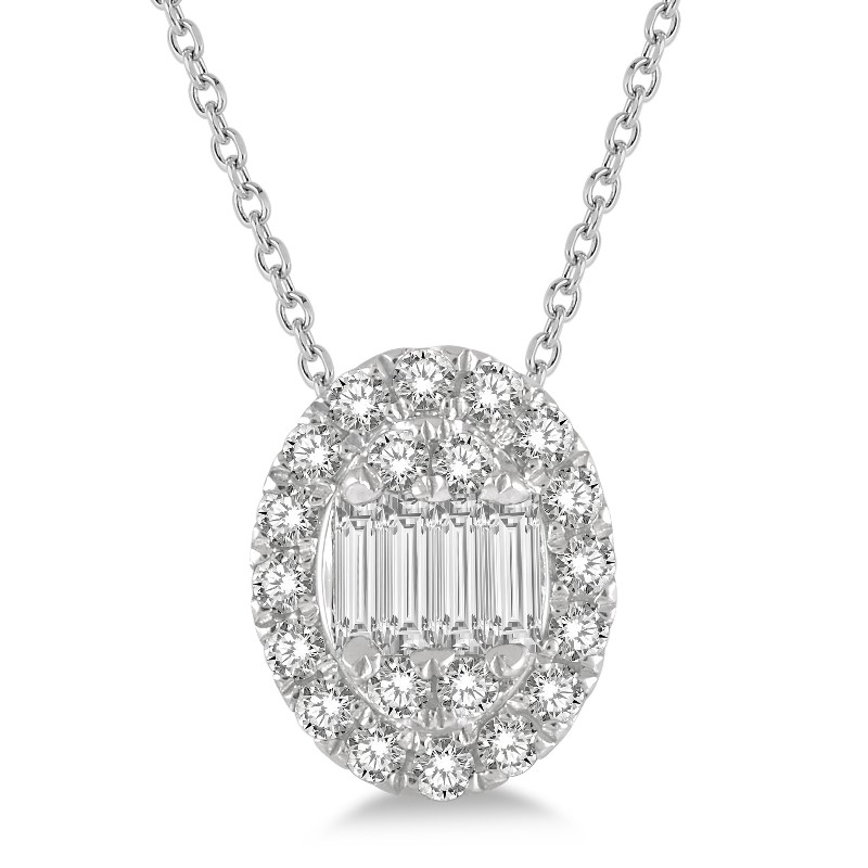 14k White Gold Diamond Cluster Halo Pendant 14k White Gold Diamond Cluster Halo Pendant
