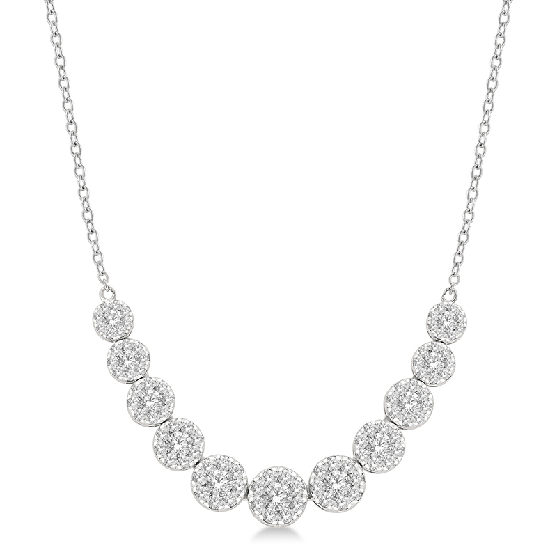 1 Ctw Round Cut Lovebright Diamond Necklace in 14K White Gold 1 Ctw Round Cut Lovebright Diamond Necklace in 14K White Gold