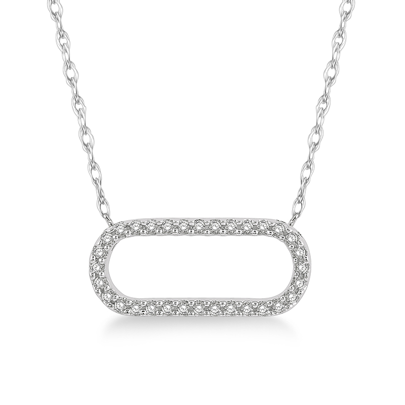 Diamond Horizontal Oval Necklace Diamond Horizontal Oval Necklace