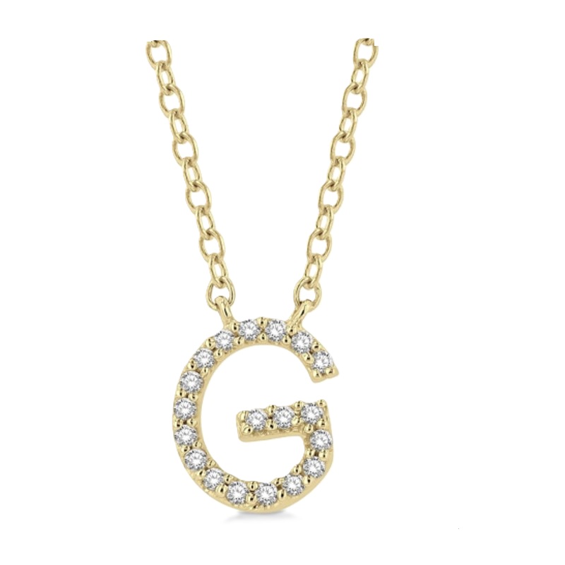 Block 'G' Initial Diamond Pendant Block 'G' Initial Diamond Pendant
