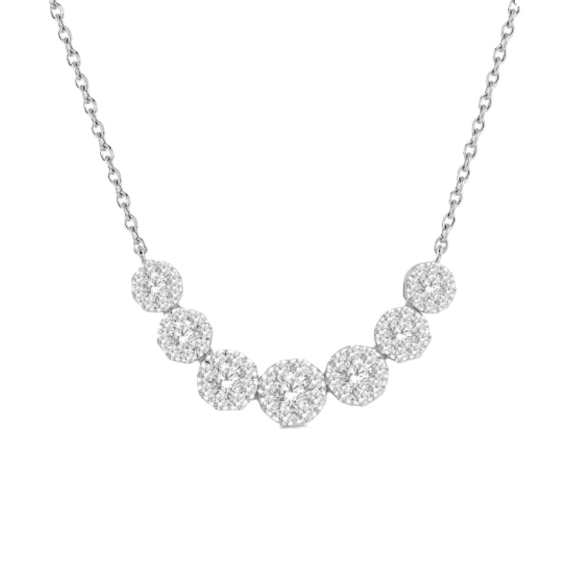 Diamond Cluster Necklace 3/4cttw