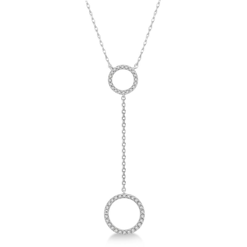 10k White Gold Diamond Circle Necklace 10k White Gold Diamond Circle Necklace