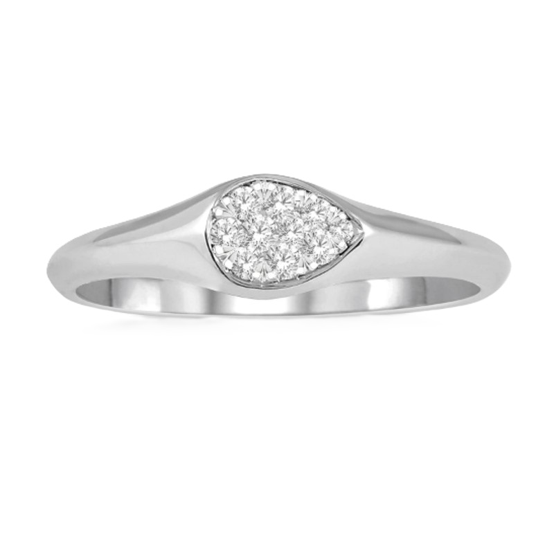 Diamond Pear Shape Signet Ring Diamond Pear Shape Signet Ring