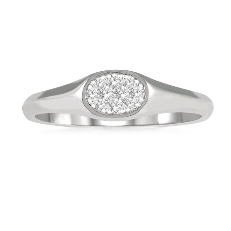 Oval Shaped Diamond Signet Ring Oval Shaped Diamond Signet Ring