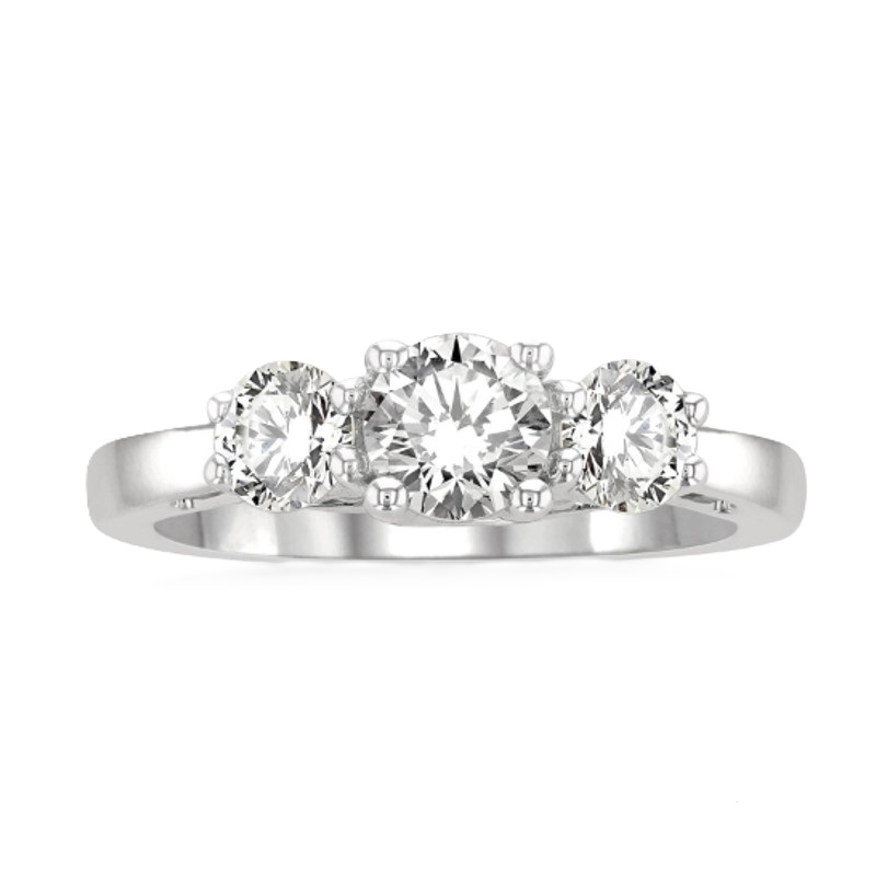 14k White Gold 1.0cttw Round Diamond 3 Stone Ring 14k White Gold 1.0cttw Round Diamond 3 Stone Ring