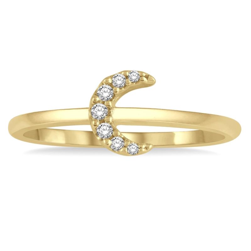 Diamond Crescent Moon Ring Diamond Crescent Moon Ring