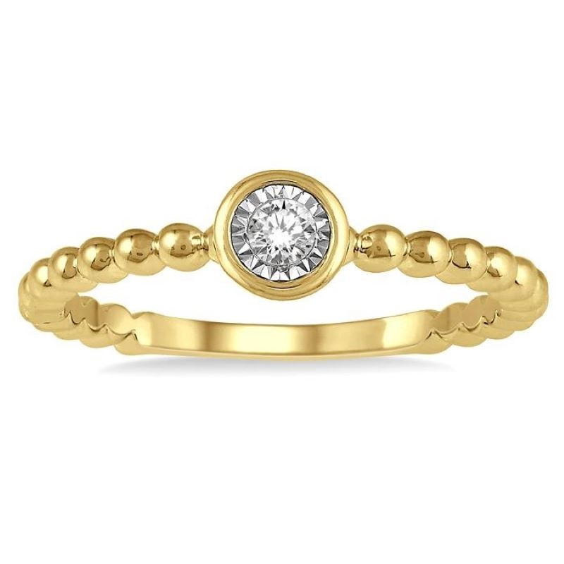 10K Yellow Gold Round Cut Diamond Promise Ring 10K Yellow Gold Round Cut Diamond Promise Ring