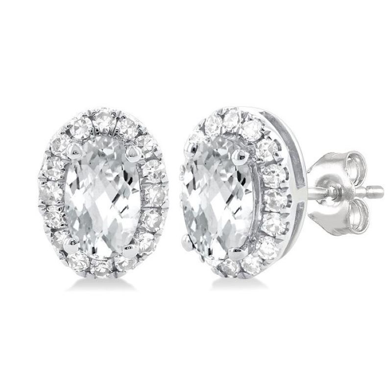 White Topaz and Diamond Earrings White Topaz and Diamond Earrings