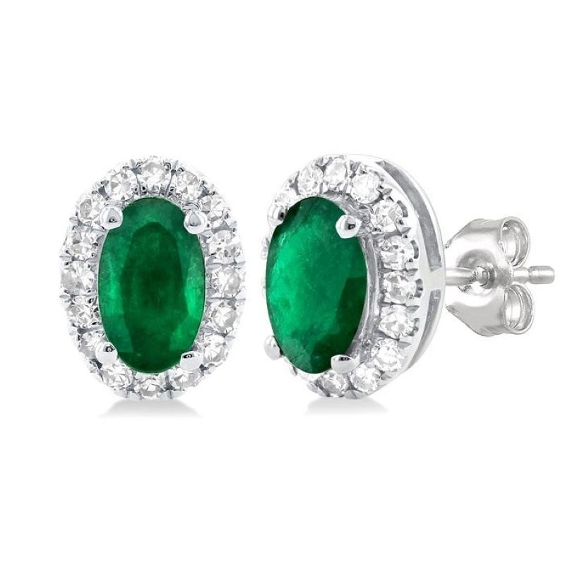 Emerald and Diamond Earrings Emerald and Diamond Earrings
