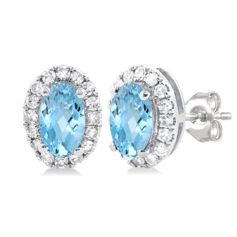 Aqua and Diamond Earrings