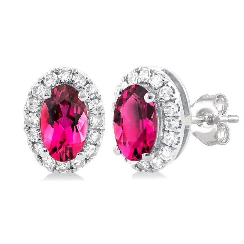 Pink Tourmaline and Diamond Earrings Pink Tourmaline and Diamond Earrings