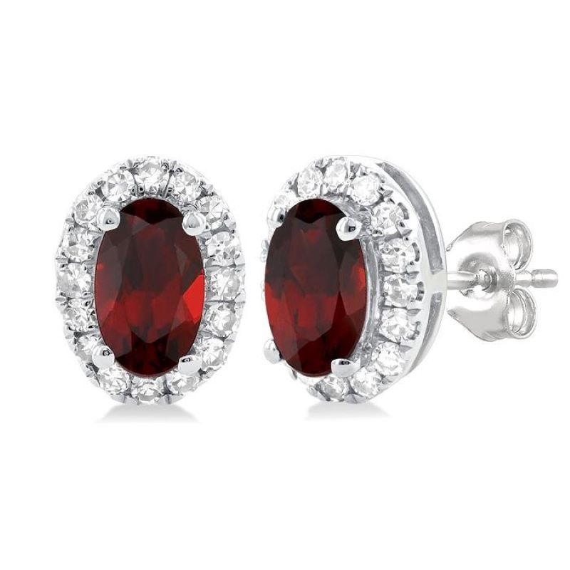 Garnet and Diamond Earrings Garnet and Diamond Earrings