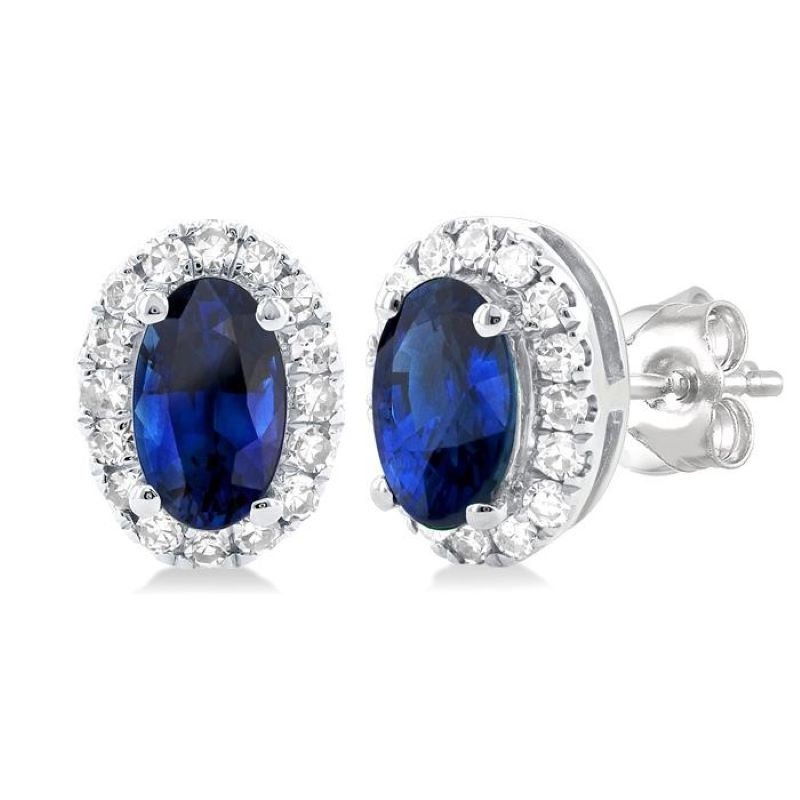 Sapphire and Diamond Earrings