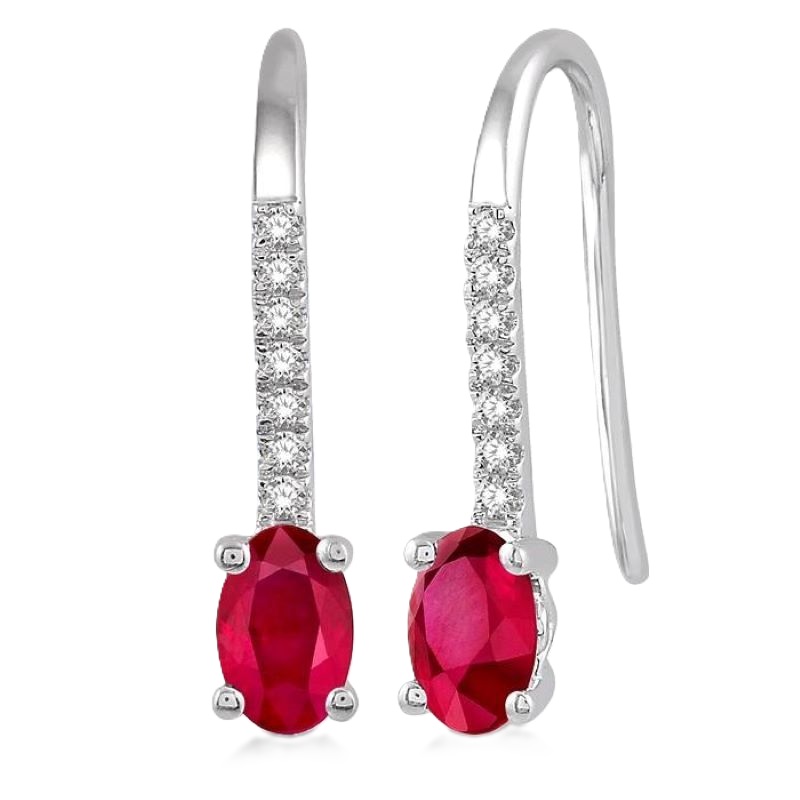 Ruby and Diamond Dangle Earrings Ruby and Diamond Dangle Earrings