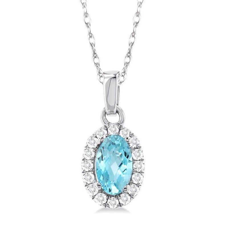 Aqua & Diamond Pendant