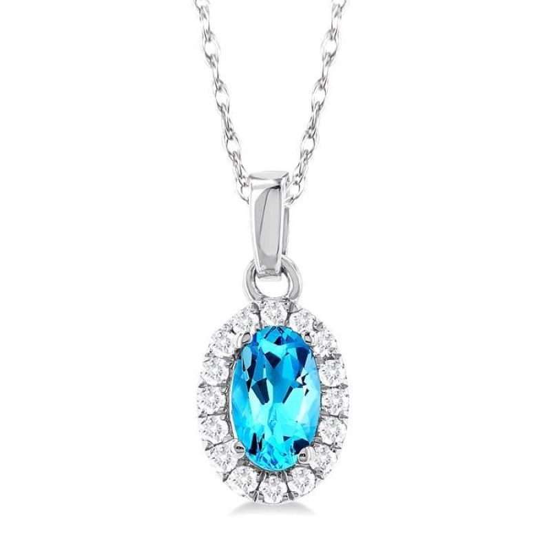 Bue Topaz & Diamond Pendant Bue Topaz & Diamond Pendant