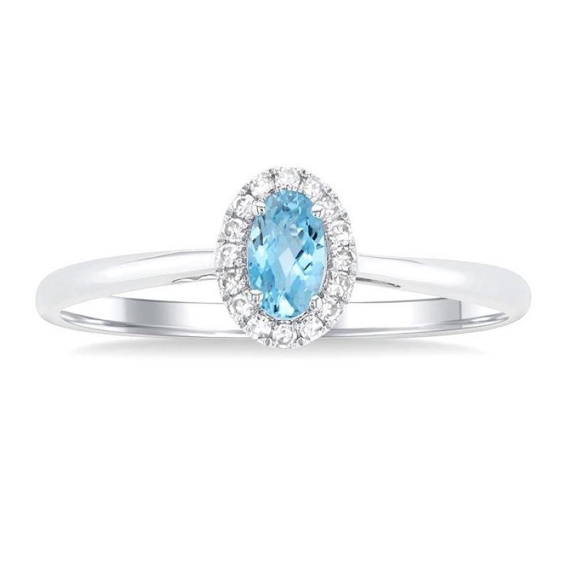 Aqua and Diamond Ring