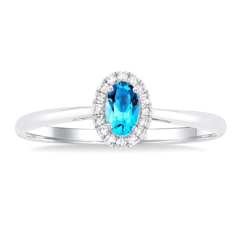 Blue Topaz and Diamond Ring Blue Topaz and Diamond Ring