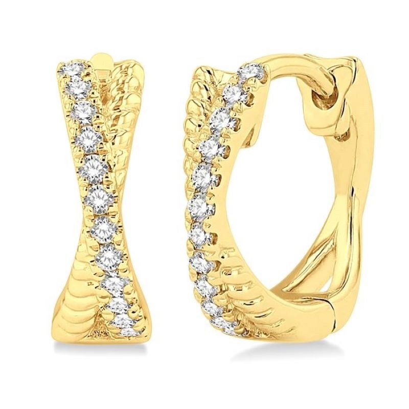 Diamond X Rope Petite Huggie Earrings Diamond X Rope Petite Huggie Earrings