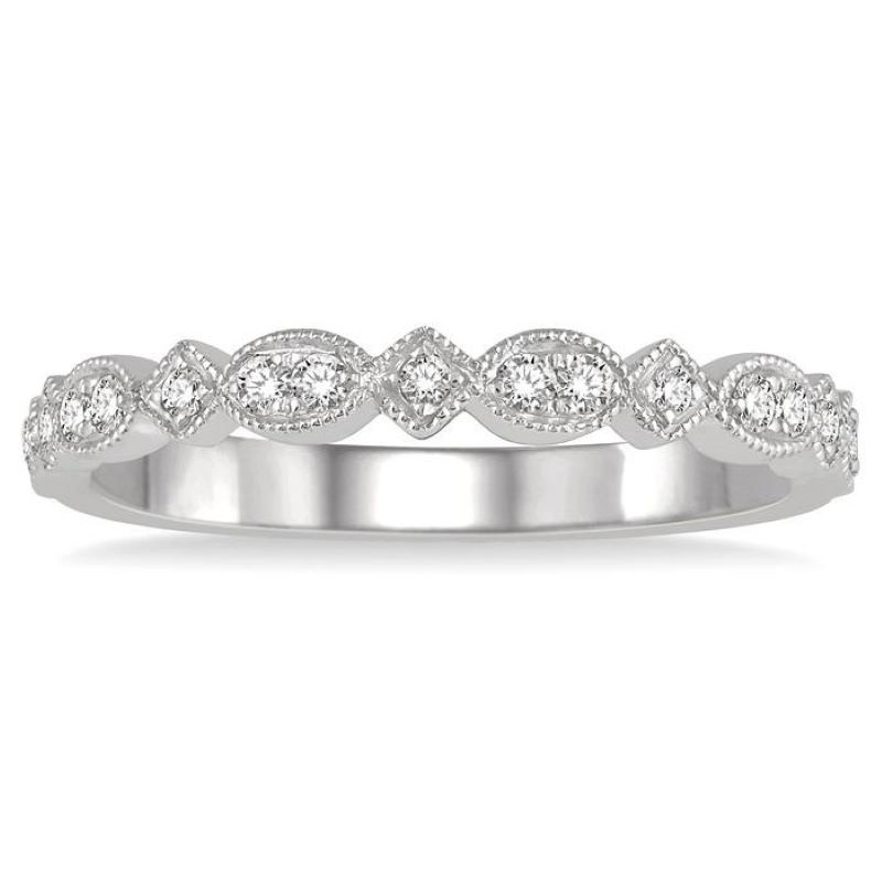 14k White Gold Diamond Stackable Band 14k White Gold Diamond Stackable Band