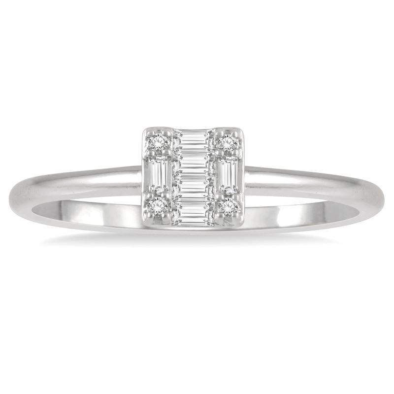 Round/Baguette Diamond Stackable Ring Round/Baguette Diamond Stackable Ring